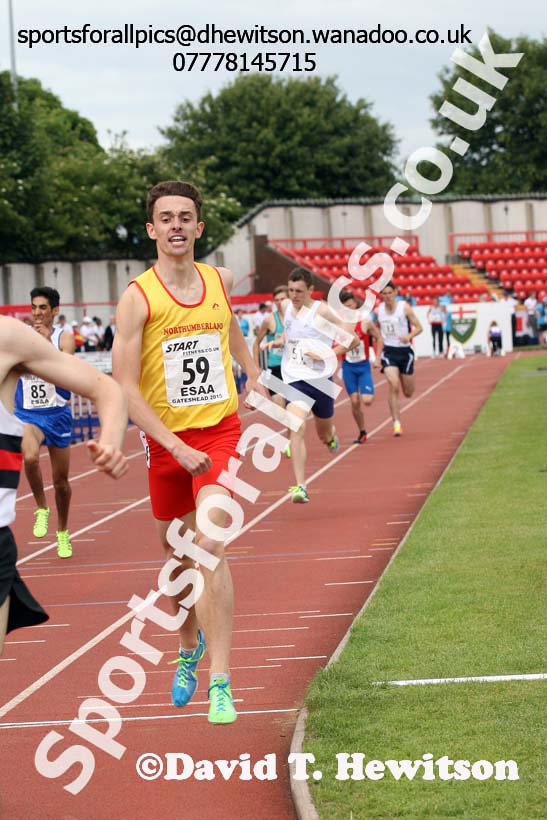 Senior boys 1500 metres, 2015 English Schools, Gateshead. Photo: David T. Hewitson/Sports for All Pics